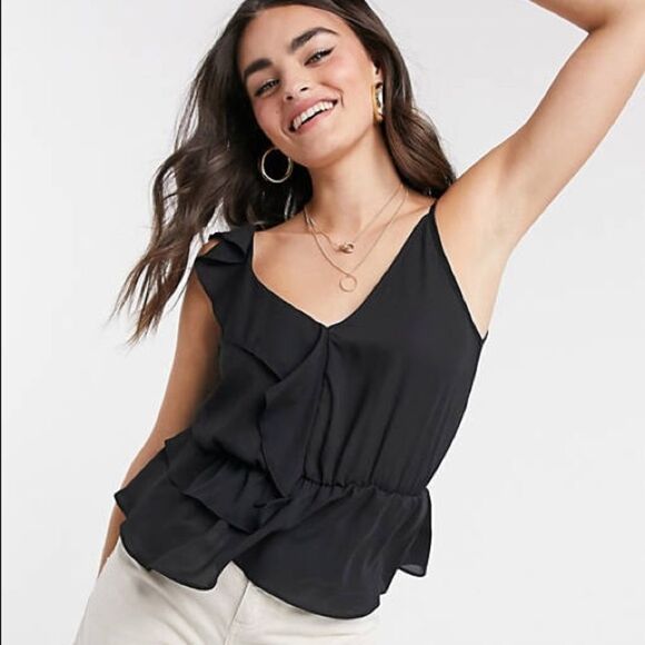 ✨ Express Ruffle Satin Blouse Camisole✨ - Picture 1 of 5